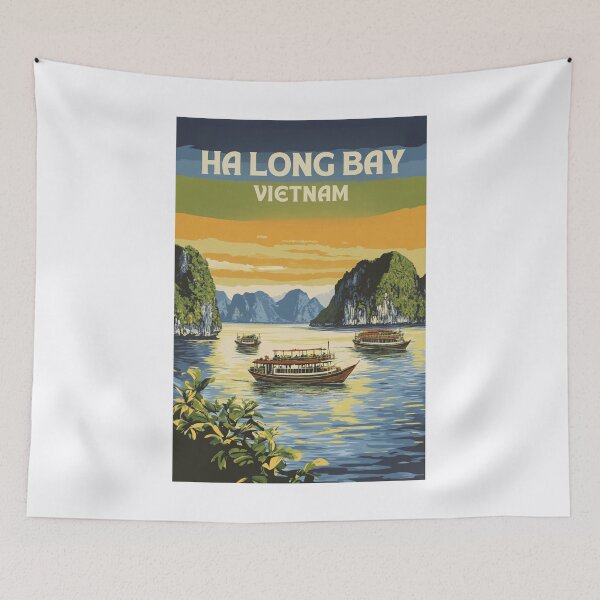 Item preview, A Vintage Travel Illustration of Ha Long Bay - Vietnam  designed and sold by GoodOldVintage.