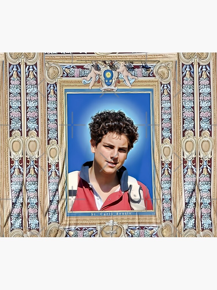 Thumbnail 6 of 6, Throw Blanket, Saint Carlo Acutis Santo Carlo Acutis designed and sold by ADMG.