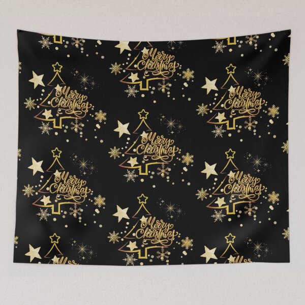 Item preview, Merry Christmas in gold. Golden Christmas tree. designed and sold by FreeSoulLab.