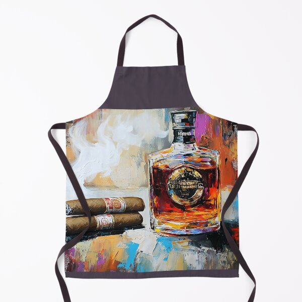 Item preview, Savor the Warmth of Whiskey and Cigars in a Vibrant Atmosphere Digital Abstract Art designed and sold by OlfactoART Studio.