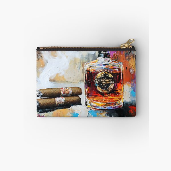 Item preview, Savor the Warmth of Whiskey and Cigars in a Vibrant Atmosphere Digital Abstract Art designed and sold by OlfactoART Studio.