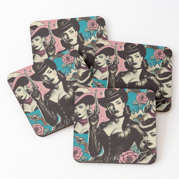 Item preview, Retro Cowgirl Pinup Collage designed and sold by PulpVintage.