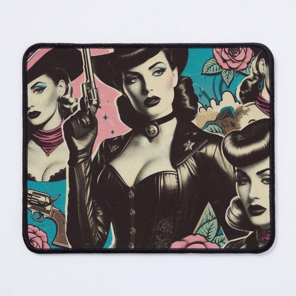 Item preview, Retro Cowgirl Pinup Collage designed and sold by PulpVintage.