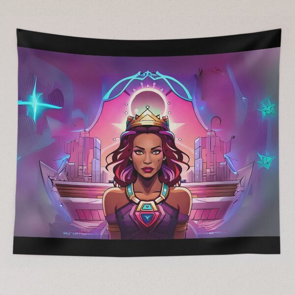 Item preview, Fabulous Woman Pink Cyberpunk Neon Retro Goddess designed and sold by Melan Designs.