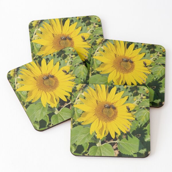 Item preview, bees pollinating the sunflower designed and sold by Raineylanes.