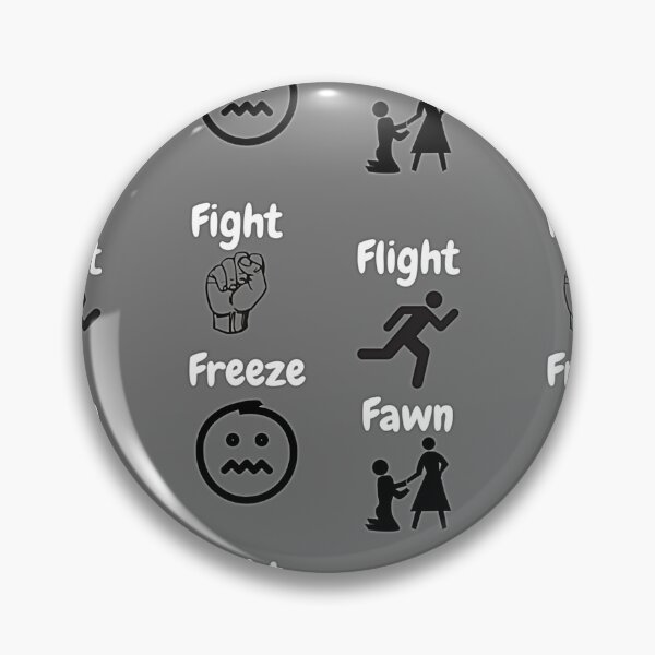Item preview, People Pleaser Trauma Responses Meme - Fight, Flight, Fawn, Freeze designed and sold by Earth Nature Creations.