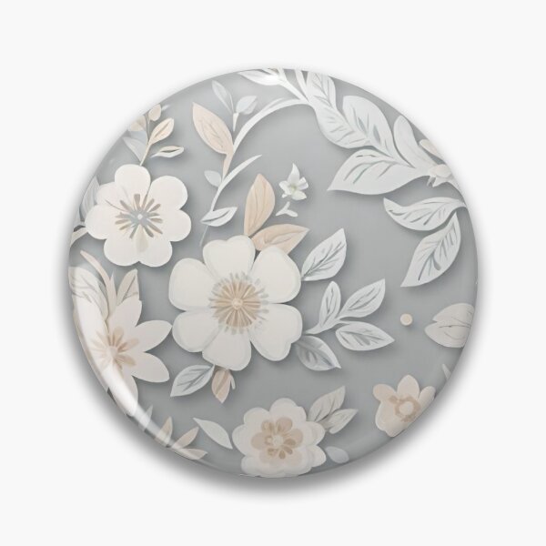 Item preview, Delicate White And Beige Floral on Grey designed and sold by BubbleGalaxy.