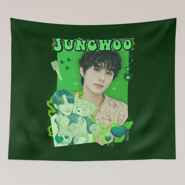 Item preview, Neon Green Vibes: Jungwoo NCT 127 Collage designed and sold by AJUNICE STUDIO.