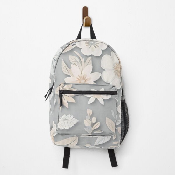 Item preview, Delicate White And Beige Floral on Grey designed and sold by BubbleGalaxy.