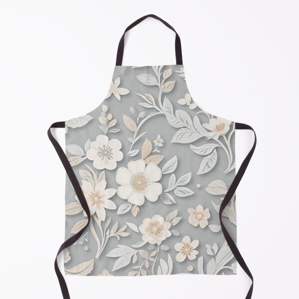 Item preview, Delicate White And Beige Floral on Grey designed and sold by BubbleGalaxy.