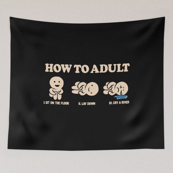 Item preview, How To Adult - Funny Sarcasm Lettering Dark Humor Gift designed and sold by koalateess.