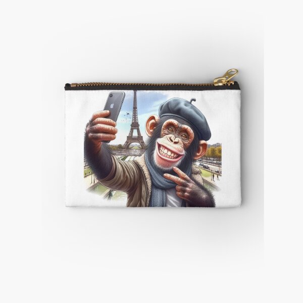 Item preview, "A Chimpanzee in Paris: Smile and Eiffel Tower" designed and sold by CHRIST5000.