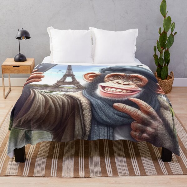 Item preview, "A Chimpanzee in Paris: Smile and Eiffel Tower" designed and sold by CHRIST5000.
