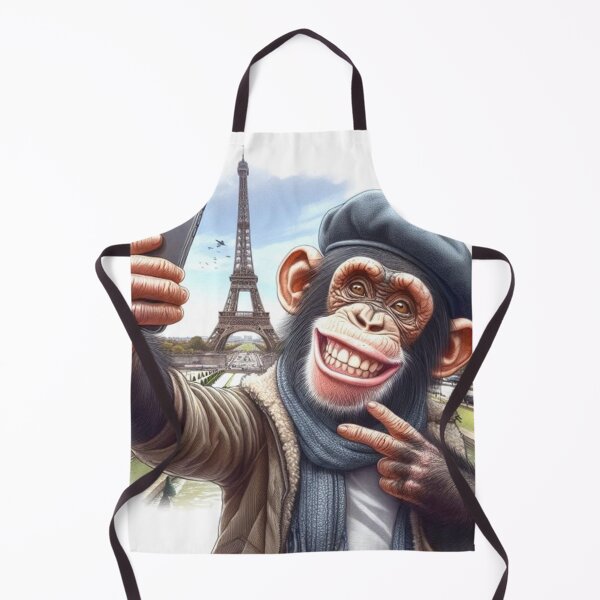 Item preview, "A Chimpanzee in Paris: Smile and Eiffel Tower" designed and sold by CHRIST5000.