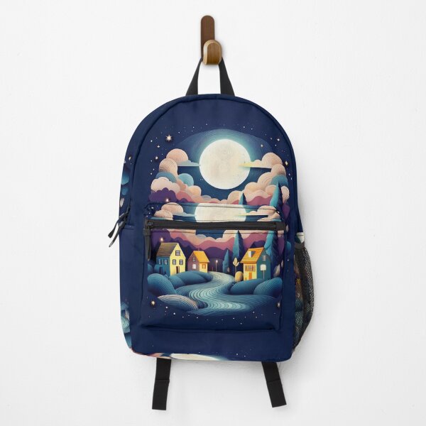 Item preview, a beautifully whimsical illustration Design of a moonlit night scene. designed and sold by HEMRO.