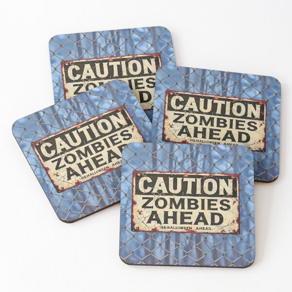 Item preview, Caution: Zombies Ahead – Rustic Distressed Warning Sign designed and sold by gleefulme.