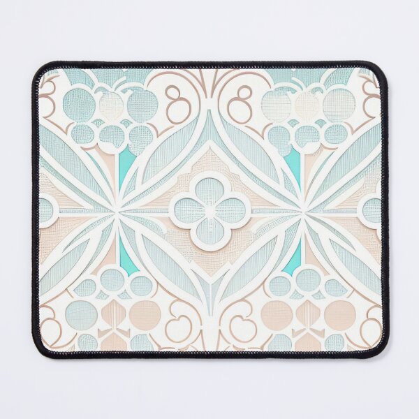 Item preview, Aqua and Beige Floral Design on White designed and sold by BubbleGalaxy.