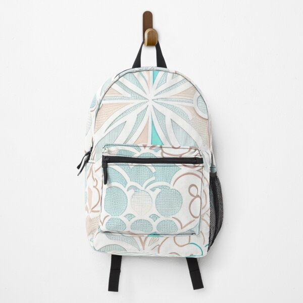 Item preview, Aqua and Beige Floral Design on White designed and sold by BubbleGalaxy.
