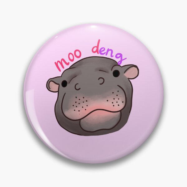 Item preview, Moo deng mood art baby pygmy hippo   designed and sold by MaryMik.