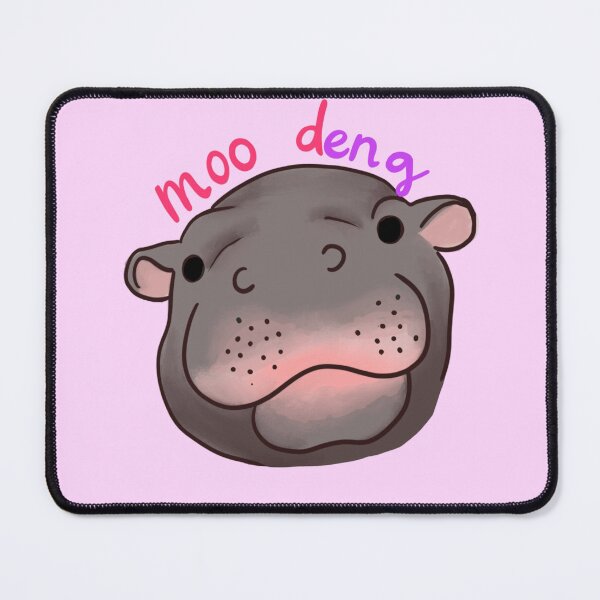 Item preview, Moo deng mood art baby pygmy hippo designed and sold by MaryMik.