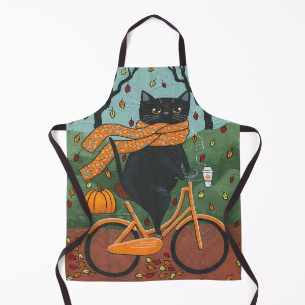Item preview, Black Kitty Autumn Bicycle Ride 24 designed and sold by KilkennyCat Art.