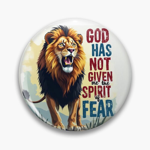 Item preview, God Has Not Given Me The Spirit of Fear, Bold Lion Art designed and sold by Faithloveshop.
