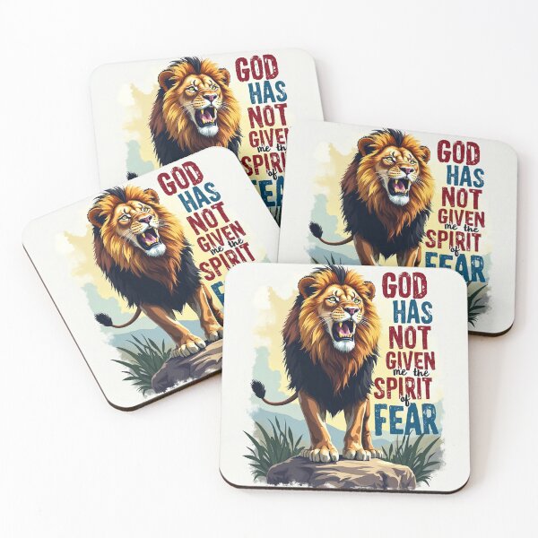 Item preview, God Has Not Given Me The Spirit of Fear, Bold Lion Art designed and sold by Faithloveshop.