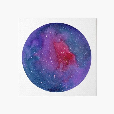 Galaxy round shape with stars Art Print