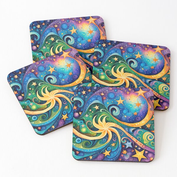 Item preview, Swirly galaxies, multicolored stars and planets - 3 designed and sold by artedamensagem.