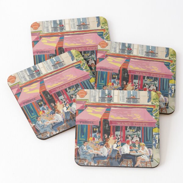 Item preview, Vintage Paris Café with Colorful Outdoor Seating. Art by Carraann  designed and sold by CARRAANN.