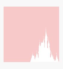 Castle Silhouette Millennial Pink Photographic Print