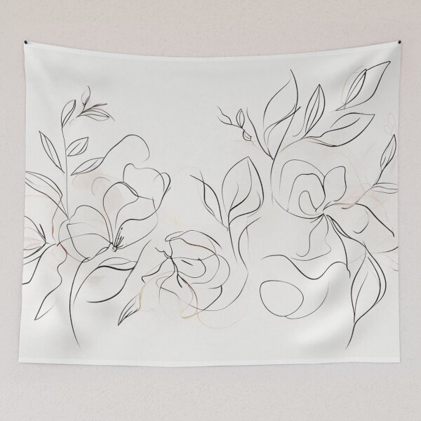 Item preview, Minimalist Line Art Floral Design designed and sold by bjrcy.