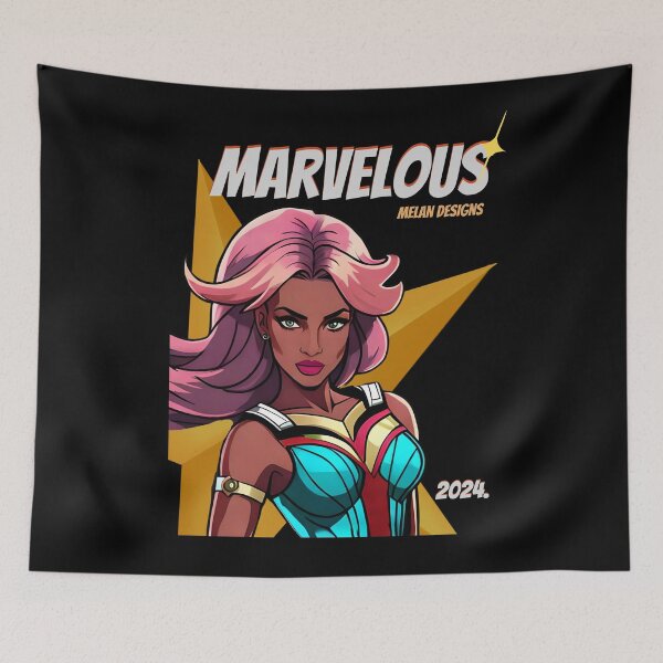 Item preview, Superhero Woman Marvelous 2024 Pink Hair Comic Book designed and sold by Melan Designs.
