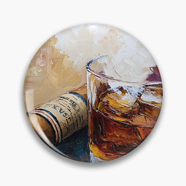 Item preview, Savor the Elegance of Whiskey and Cigar with Warm, Vibrant Hues Generative AI designed and sold by OlfactoART Studio.