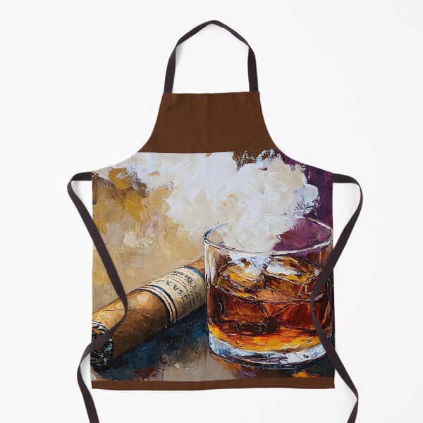 Item preview, Savor the Elegance of Whiskey and Cigar with Warm, Vibrant Hues Generative AI designed and sold by OlfactoART Studio.