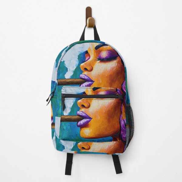 Item preview, Indulge in the Vividness of a Woman with Purple Hair, Shimmer Eyeshadow and Cigar Amidst Billowing Smoke designed and sold by OlfactoART Studio.