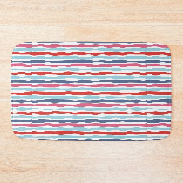 Item preview, Indie Pop Pink Blue Horizontal Wave SS24 Pattern designed and sold by ilovespmaestax.