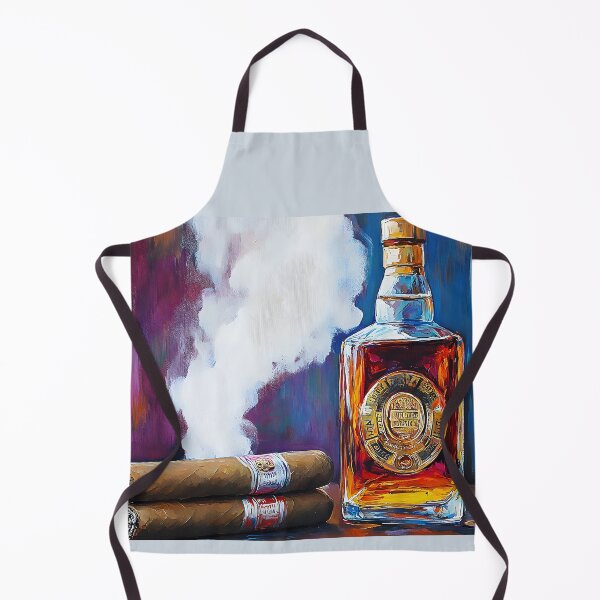Item preview, Indulge in the Moment- Whiskey and Cigars Amidst Vibrant Hues Abstract Expressionism Digital Art designed and sold by OlfactoART Studio.