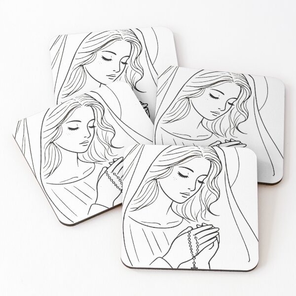 Item preview, Virgin Mary One line Doodle T-Shirt designed and sold by Vicktorino.