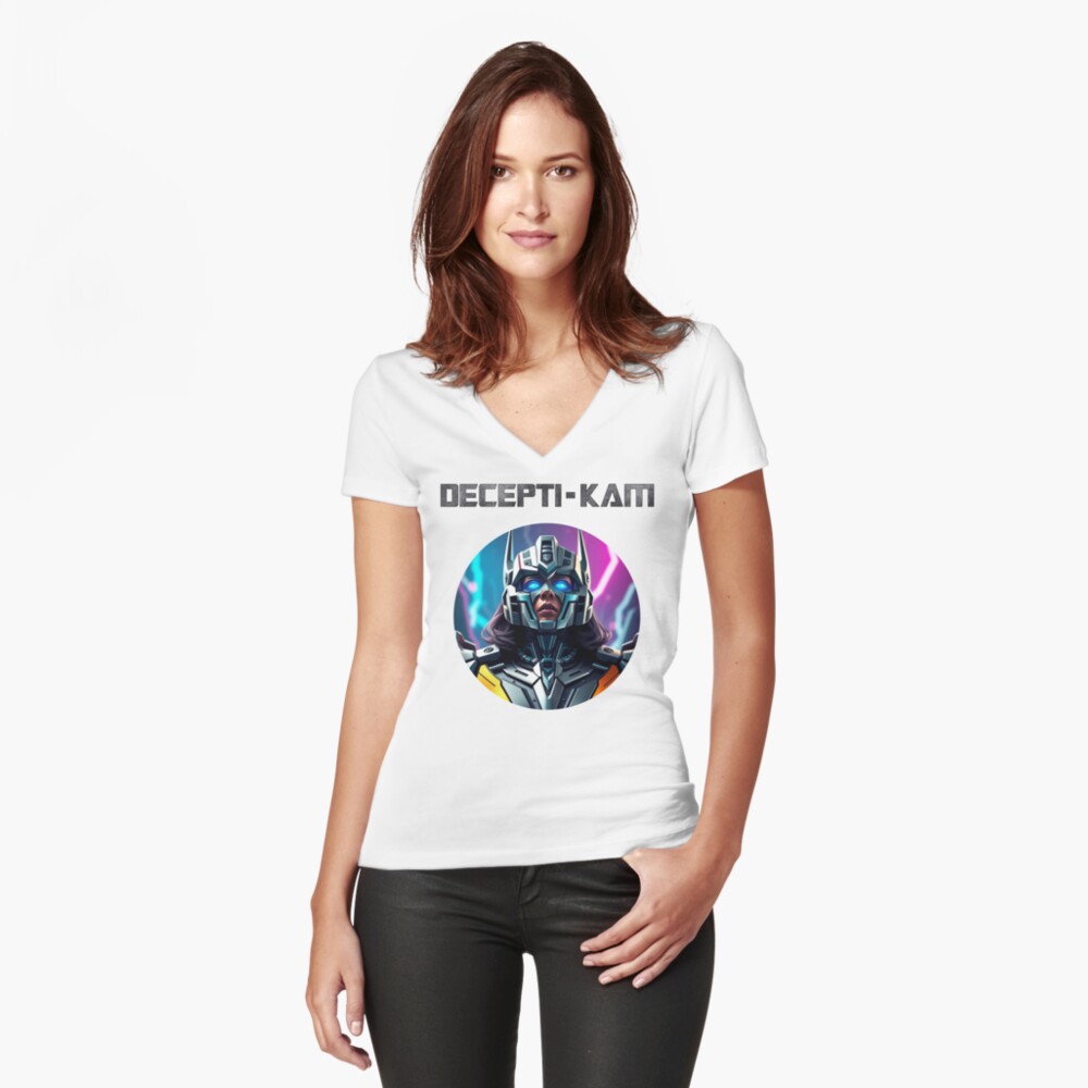 Item preview, Fitted V-Neck T-Shirt designed and sold by Pollitee-Co.