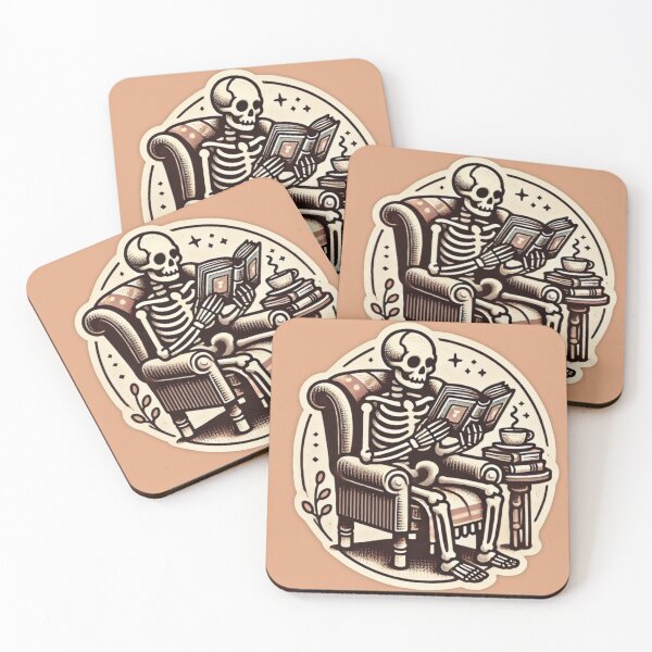 Item preview, Cozy Skeleton Reading designed and sold by KikayMart.