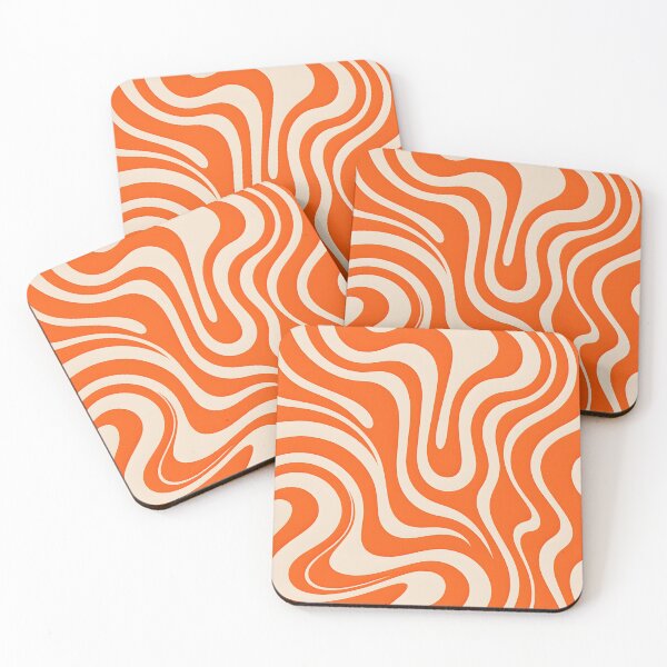 Item preview, Retro Modern,  Wavy Pattern,  orange, cream designed and sold by Prints and Lifestyle.