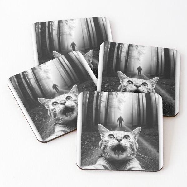 Item preview, Funny Cat Selfie T Shirt with Bigfoot Aliens Ufos designed and sold by Christian Clothing.