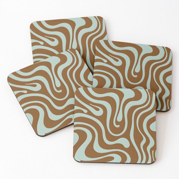 Item preview, Retro Modern,  Wavy Pattern,  green, brown designed and sold by Prints and Lifestyle.