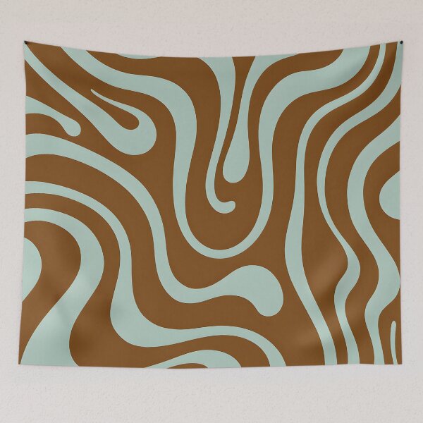 Item preview, Retro Modern,  Wavy Pattern,  green, brown designed and sold by Prints and Lifestyle.