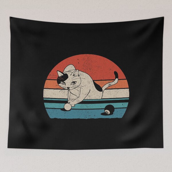 Item preview, Vintage Retro Billiards Cat Lovers designed and sold by ruinzahelva.