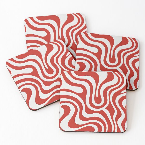 Item preview, Retro Modern, Wavy Pattern,  Red, white designed and sold by Prints and Lifestyle.