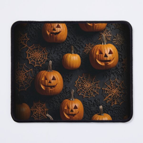 Item preview, Smiling Pumpkins and Spiderwebs designed and sold by ModernTreasure.