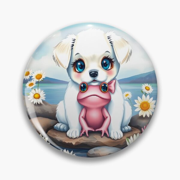 Item preview, Puppy On The Rocks With Frog designed and sold by elenimac.