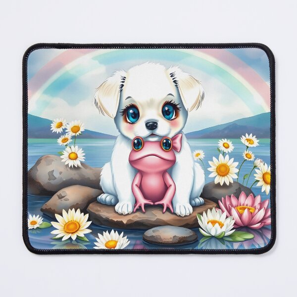 Item preview, Puppy On The Rocks With Frog designed and sold by elenimac.